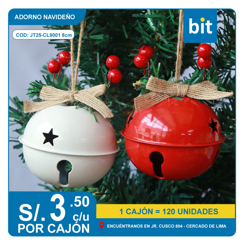 C03 ADORNO NAVIDEÑO / COD:JT25-CL9001 8cm - CJN 120UNDS