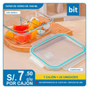 C03 TAPER DE VIDRIO 1040ML (LUCANAS) / 2 ESPACIOS / COD: 36259-4- CJN 24 UNDS