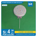 ADORNO NAVIDEÑO FORMA DE PALETA COD: XF186 - CJN X 120