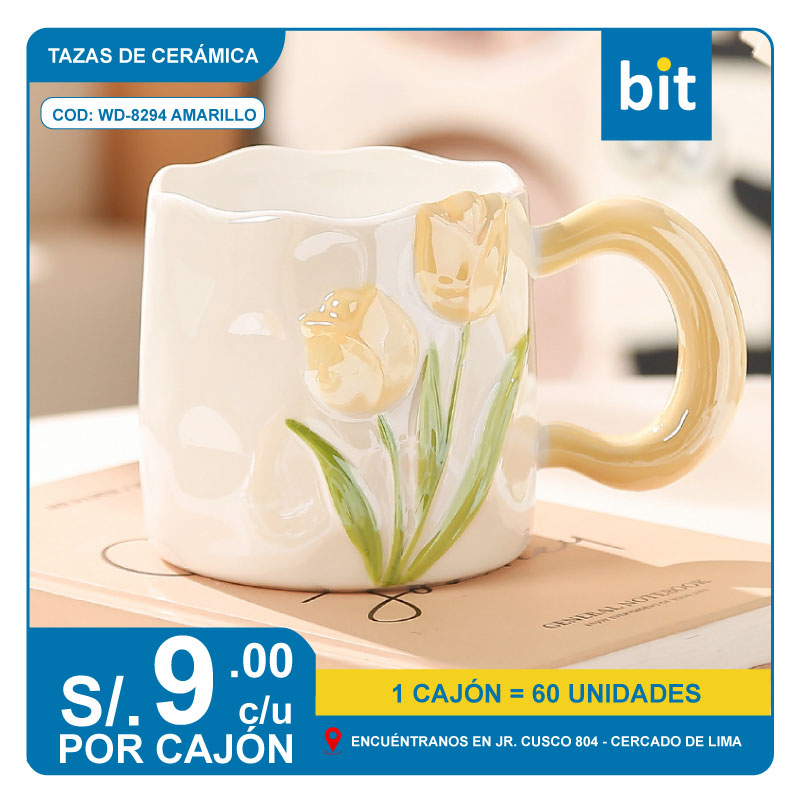 C03 TAZA DE CERÁMICA / COD: WD-8294 AMARILLO - CJN 60 UNDS
