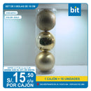 C03 SET DE 3 BOLAS DE 15 CM- GOLD/ COD:6279-3 - CJN 16 UNDS