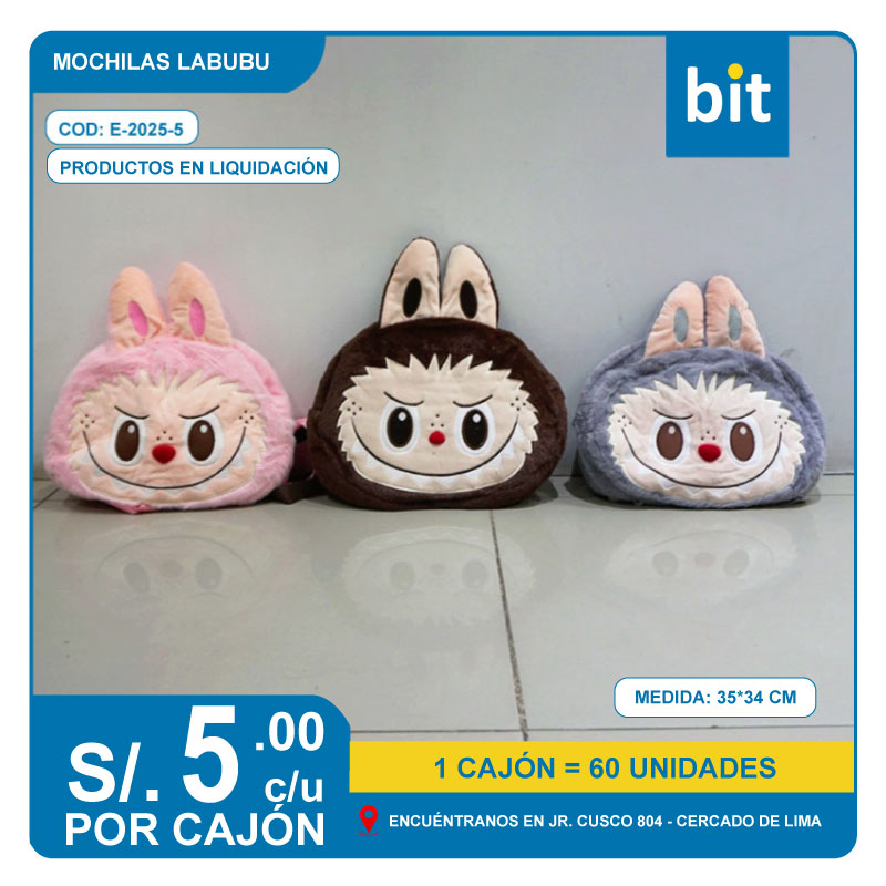 C03 MOCHILAS LABUBU / COD:2025-5 CJN 60 UNDS