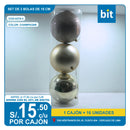 C03 SET DE 3 BOLAS DE 15 CM- CHAMPAGNE/ COD:6279-3 - CJN 16 UNDS