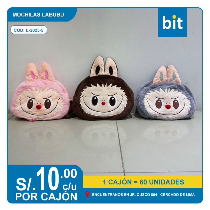 C03 MOCHILAS LABUBU / COD:2025-5 CJN 60 UNDS