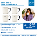 C01 TAZA DE CERAMICA COD:209-15 CJN 72 UND