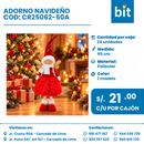 C01 ADORNO NAVIDEÑO 65CM COD: CR25062-50A CJN 24 UND