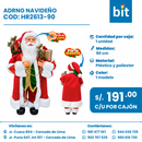 C01 ADORNO NAVIDEÑO COD: HN2613-90 CJN 1 UND