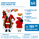 C01 ADORNO NAVIDEÑO COD: HN2614-90 CJN 1 UND