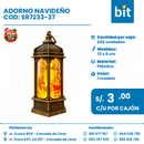 C01 ADORNO NAVIDEÑO DE PLASTICO CON LUZ COD: SR7233-37 CJN POR 240 UNID