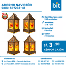 C01 ADORNO NAVIDEÑO DE PLASTICO CON LUZ  COD: SR7233-41 CJN POR 240 UNID