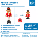 C01 ADORNO NAVIDEÑO COD: XT74001 CJN 36 UNID ( 1 MODELO OSO COLOR ROJO )