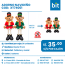 C01 ADORNO NAVIDEÑO COD: XT74001 CJN 36 UNID ( 2 MODELOS OSO COLOR ROJO Y VERDE )