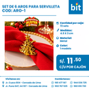 C01 SET AROS SERVILLETA  COD: ARO-1 CJN 72 SETS