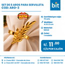 C01 SET AROS SERVILLETA  COD: ARO-3 CJN 72 SETS