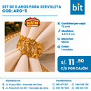 C01 SET AROS SERVILLETA  COD: ARO-5 CJN 72 SETS