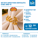 C01 SET AROS SERVILLETA  COD: ARO-6 CJN 72 SETS