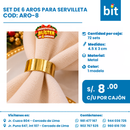 C01 SET AROS SERVILLETA  COD: ARO-8 CJN 72 SETS