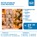 C01 SET BOLAS NAVIDEÑAS COD: BOL26104 CJN 12 SETS