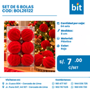 C01 SET BOLAS NAVIDEÑAS COD: BOL26122 CJN 64 SETS