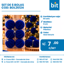 C01 SET BOLAS NAVIDEÑAS COD: BOL26124 CJN 64 SETS
