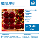C01 SET BOLAS NAVIDEÑAS COD:  BOL26125 CJN 64 SETS
