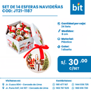 C01 SET POR 14 UND DE ESFERAS NAVIDEÑAS COD: JT21-1187 CJN 24 SET
