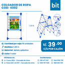 C01 COLGADOR DE ROPA COD: 6002 CJN 10 UNID