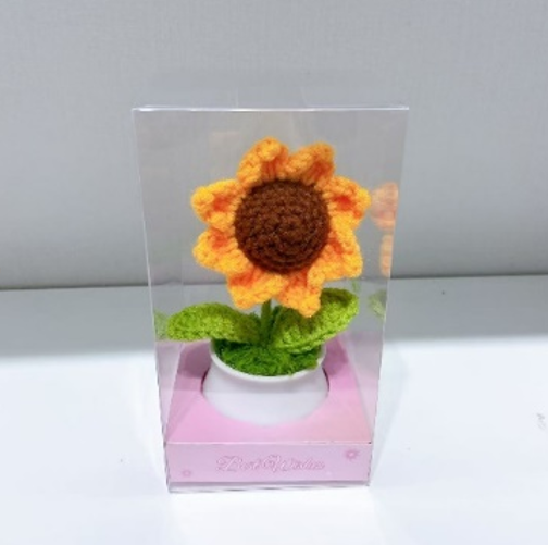 C02 ADORNO GIRASOL DE CROCHET DE 15 CM/ CJN 192 UNDS