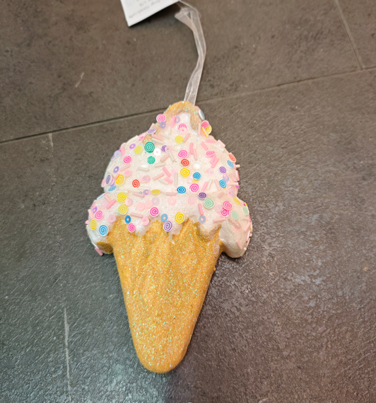 C03ADORNO ARBOL NAVIDENO DE ESPUMA EN FORMA DE HELADO DE 14X9CM/ COD: HL25FY-176 - CJN 240 UNDS