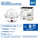 C01 HERVIDOR DE HUEVOS  COD: 17198-8 CJN POR 30 UNID