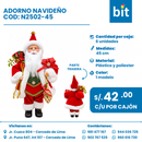 C01  ADORNO NAVIDEÑO COD: N2502-45 CJN 6 UNID