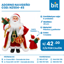 C01 ADORNO NAVIDEÑO COD: N2504-45 CJN 6 UNID