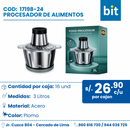 C01 PROCESADOR DE ALIMENTOS COD:17198-24 CJN POR 16 UNID