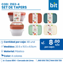 C01 SET DE TAPERS COD:2163-4 CJN POR 48 UNID
