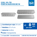 C01 PORTA HUEVOS COD:SQ-716 CJN POR 24 UNID