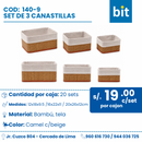 C01 SET DE CANASTILLAS COD:140-9 CJN 20 SET