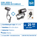 C01 SECADORA DE CABELLO COD:6252-5 CJN 40 UND