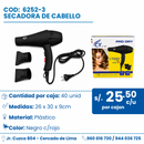 C01 SECADORA DE CABELLO COD:6252-3 CJN 40 UND