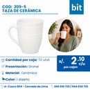 C01 TAZA DE CERAMICA COD:209-5 CJN 72 UND