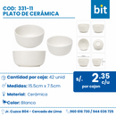 C01 PLATO DE CERAMICA COD: 331-11 CJN 42 UND