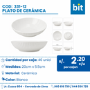 C01 PLATO DE CERAMICA COD: 331-12 CJN 40 UND