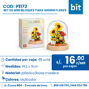 C01 SET DE MINI BLOQUES PARA ARMAR FLORES COD: P1172 CJN 48 SET