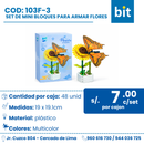 C01 SET DE MINI BLOQUES PARA ARMAR FLORES COD: 103F-3 CJN 192 SET