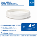 C01 PLATO TENDIDO 9" COD:453-21 CJN 20 UNID