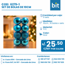 C03 SET DE 16 BOLAS DE 10 CM- BLUE/ COD: 6279-1 - CJN 9 UNDS