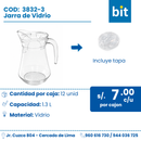 C01 JARRA DE VIDRIO COD:3832-3 CJN POR 12 UNID