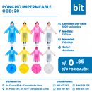 C01 PONCHO IMPERMEABLE COD: 20 CJN 1000 UNID