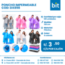 C01 PONCHO IMPERMEABLE DE PLASTICO COD: DX898 CJN 120 UND