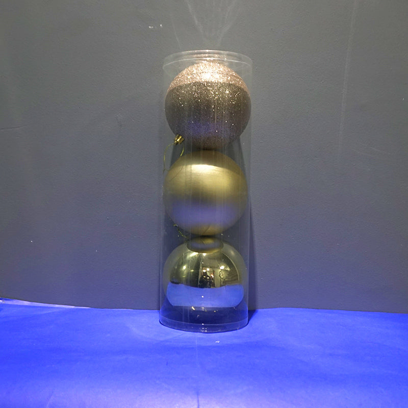 C03 12cm-SET DE 3 BOLAS - CHAMPAGNE/ COD: 6279-2 - CJN 36 UNDS