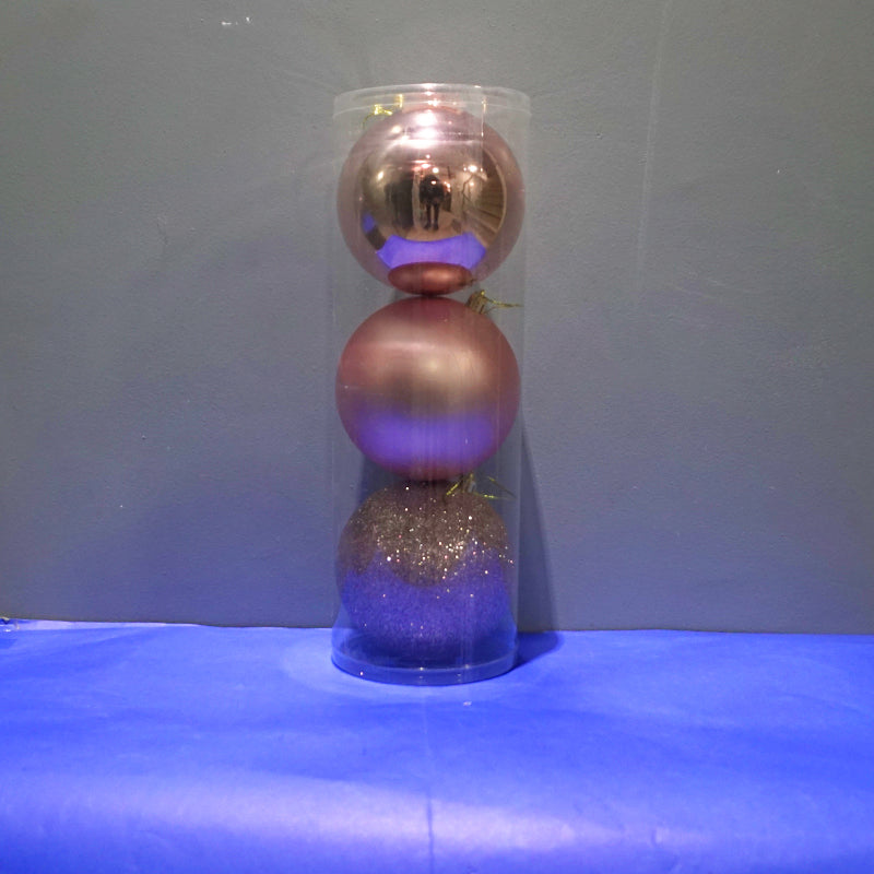 C03 12cm-SET DE 3 BOLAS - GOLD ROSE/ COD: 6279-2 - CJN 36 UNDS